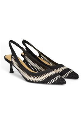 Slingback effetto uncinetto colore nero. CHICONIC | 512-NERO
