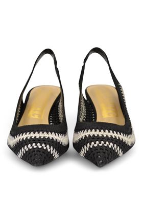 Slingback effetto uncinetto colore nero. CHICONIC | 512-NERO
