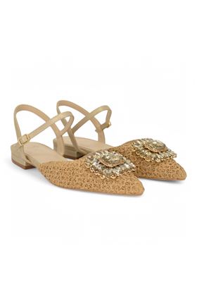 Slingback in raffia colore naturale. EXE' | 355-NATURALE