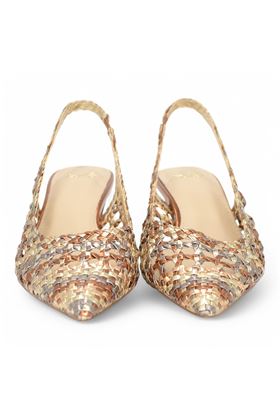 Slingback in ecopelle intrecciata colore bronzo. EXE' | 851-BRONZO