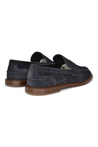 Mocassino uomo in camoscio colore blu. FRAU | 76D0-BLU