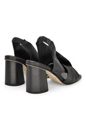 Sandalo donna in neppe colore nero. POEVE | 7ELLE73-NERO
