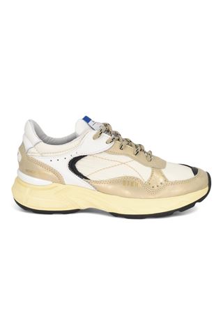 Sneaker donna in pelle laminata e nylon. STOKTON | REVERSE-D-PANNA
