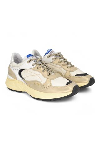 Sneaker donna in pelle laminata e nylon. STOKTON | REVERSE-D-PANNA