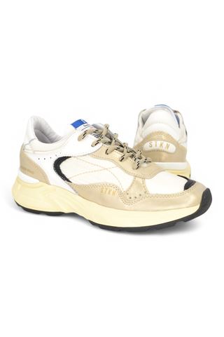 Sneaker donna in pelle laminata e nylon. STOKTON | REVERSE-D-PANNA