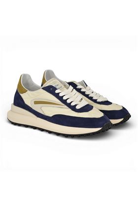 Sneaker uomo Date in tessuto e camoscio colore panna. DATE | M441ATNY-IB