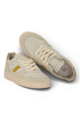 Sneaker uomo Date in pelle colore bianco sporco. DATE | M441C2VC-IV