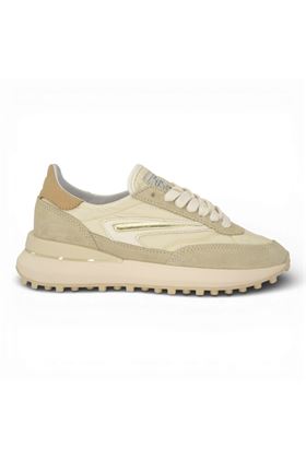 Sneaker Date donna in camoscioe e tela colore panna. DATE | W441ATNY-IV