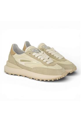 Sneaker Date donna in camoscioe e tela colore panna. DATE | W441ATNY-IV