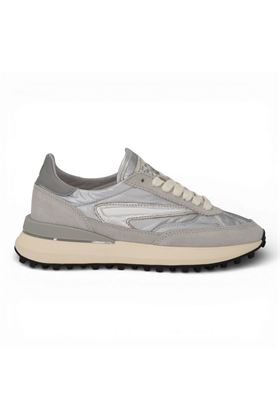 Sneaker Date donna in camoscioe e tela colore argento. DATE | W441ATNY-SL