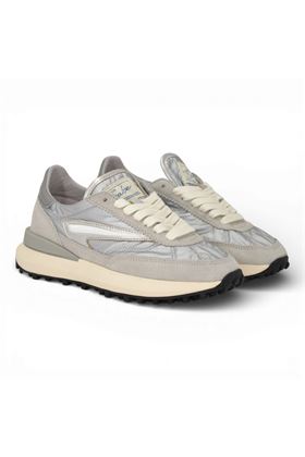 Sneaker Date donna in camoscioe e tela colore argento. DATE | W441ATNY-SL