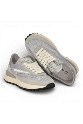 Sneaker Date donna in camoscioe e tela colore argento. DATE | W441ATNY-SL
