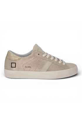 Sneaker donna Date in pelle effetto laminato colore platino. DATE | W441HLST-PL