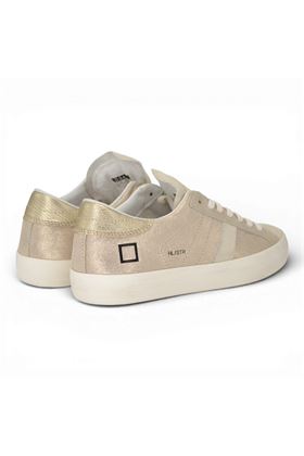 Sneaker donna Date in pelle effetto laminato colore platino. DATE | W441HLST-PL