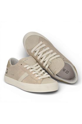 Sneaker donna Date in pelle effetto laminato colore platino. DATE | W441HLST-PL