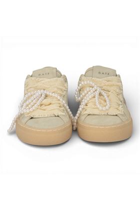 Sneaker donna Date in camoscio colore ghiaccio. DATE | W441TEBW-BI