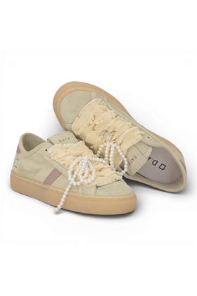 Sneaker donna Date in camoscio colore ghiaccio. DATE | W441TEBW-BI