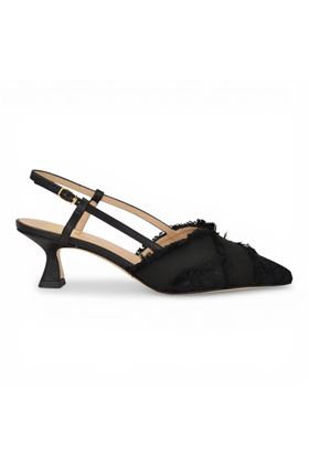 Slingback Detail in tessuto colore nero. DETAIL | X1526PZ-NERO