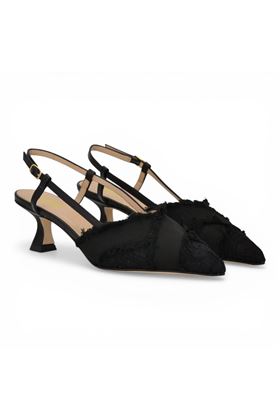 Slingback Detail in tessuto colore nero. DETAIL | X1526PZ-NERO