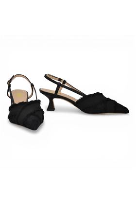 Slingback Detail in tessuto colore nero. DETAIL | X1526PZ-NERO