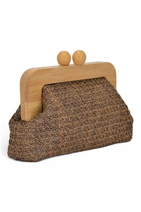 Borsa Exè in rafia colore marrone. EXE' | 003-BROWN