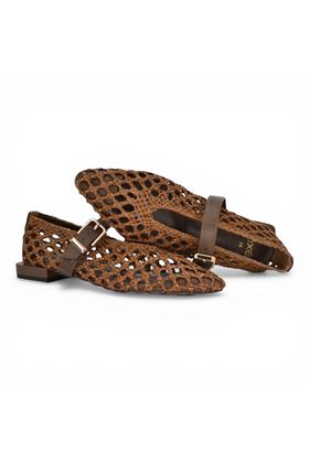 Ballerina Exè intrecciata colore marrone. EXE' | 231-BROWN