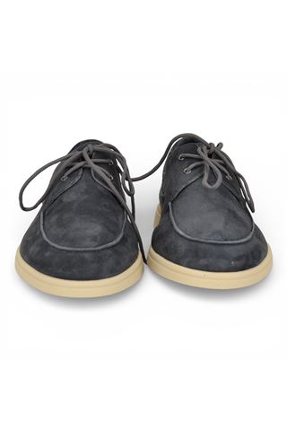 Scarpa allacciata Frau in camoscio colore blu. FRAU | 32B1-BLU