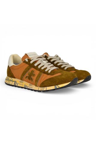 Sneaker Premiata uomo in nylon e camoscio colore cuoio. PREMIATA | LUCY-8191