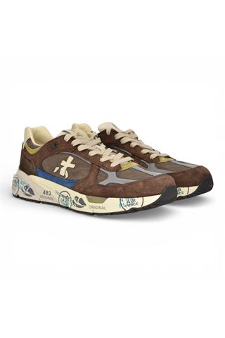 Sneaker Premiata uomo in nylon e camoscio colore marrone. PREMIATA | MASE-8026
