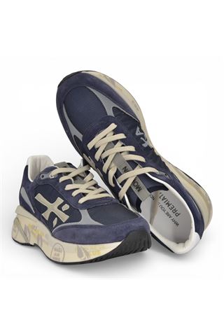 Sneaker Premiata uomo in nylon e camoscio colore blu. PREMIATA | MOERUN-7306