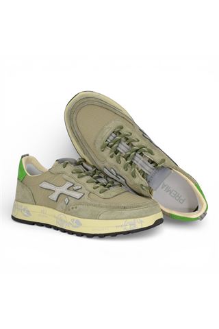 Sneaker Premiata uomo in nylon e camoscio colore salvia. PREMIATA | NOUS-8062