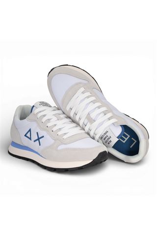Sneaker uomo Sun 68 in tela e camoscio colore bianco. SUN68 | 36101-01