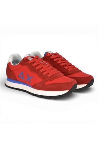 Sneaker uomo Sun 68 in tela e camoscio colore rosso. SUN68 | 36101-10