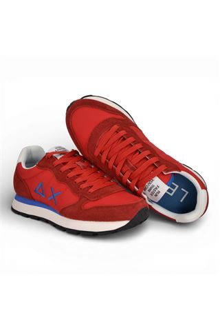 Sneaker uomo Sun 68 in tela e camoscio colore rosso. SUN68 | 36101-10