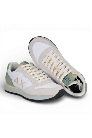 Sneaker uomo Sun 68 in tela e camoscio colore bianco. SUN68 | 36106-01