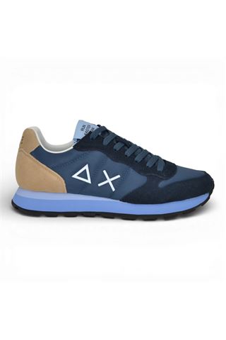 Sneaker uomo Sun 68 in tela e camoscio colore blu notte. SUN68 | 36106-07