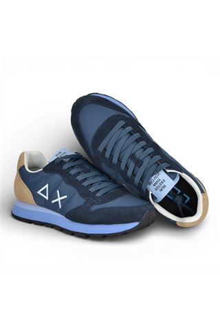 Sneaker uomo Sun 68 in tela e camoscio colore blu notte. SUN68 | 36106-07