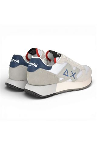 Sneaker uomo Sun 68 in camoscio e tessuto colore bianco. SUN68 | 36115-01