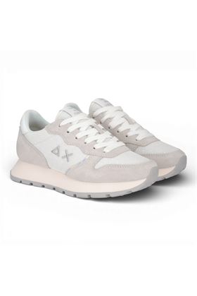Sneaker donna Sun 68 in tela e camoscio colore bianco. SUN68 | 36203-01