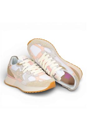 Sneaker donna Sun 68 in tela e camoscio colore bianco. SUN68 | 36215-01