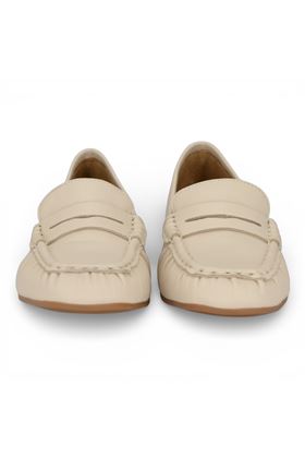 Mocassino donna unisa in pelle colore panna. UNISA | BALTA-IVORY
