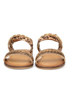 Sandalo donna in cuoio colore cuoio. 18+ | 8873-LEO