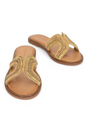 Ciabatta in ecopelle colore oro. EXE' | 938-ORO