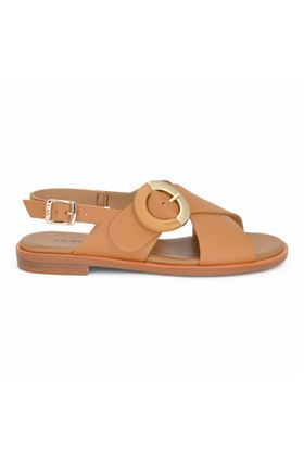 Sandalo donna in pelle colore cuoio. FRAU | 85P6-CUOIO