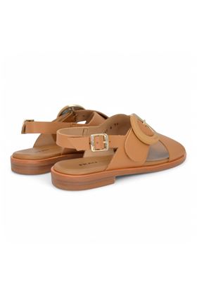 Sandalo donna in pelle colore cuoio. FRAU | 85P6-CUOIO