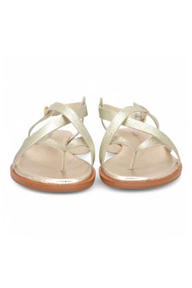 Sandalo donna in pelle laminata colore platino. FRAU | 86X2-PLATINO