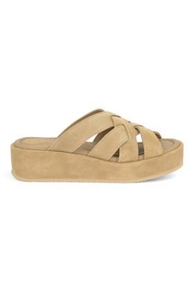 Ciabatta donna in camoscio colore beige. UNISA | KATOU-BEIGE