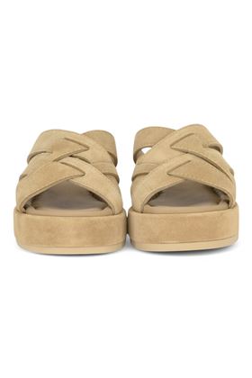Ciabatta donna in camoscio colore beige. UNISA | KATOU-BEIGE