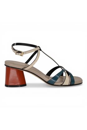 Sandalo donna Donnarì in pelle multicolor. DONNARI' | GD05H-PETROLIO