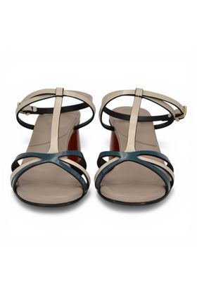 Sandalo donna Donnarì in pelle multicolor. DONNARI' | GD05H-PETROLIO